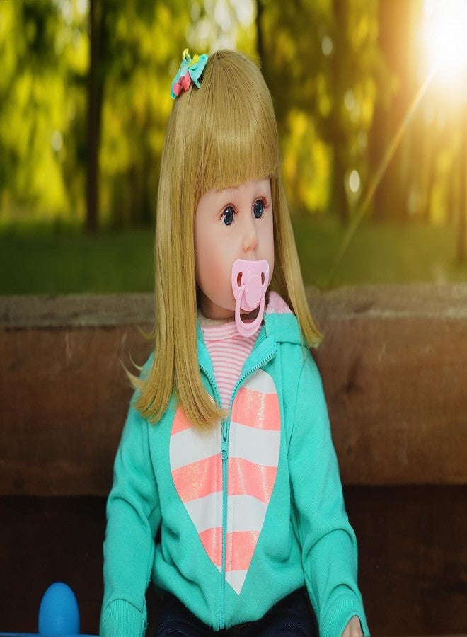 MNMJ Reborn Baby Dolls Girl 18 Inch Realistic Newborn Lifelike Baby Doll Toy for Kids Ages 3+, Blonde Hair Reborn Toddler Dolls, Soft Silicone Newborn Girls Doll with Toys Accessories Gift Set - Image 2
